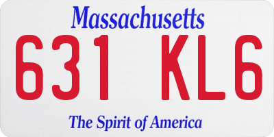 MA license plate 631KL6