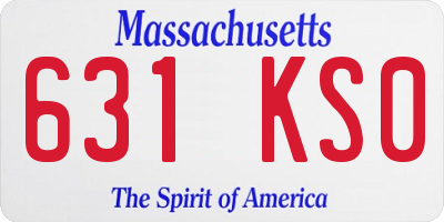 MA license plate 631KS0