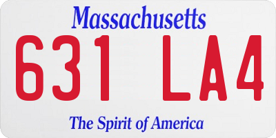 MA license plate 631LA4