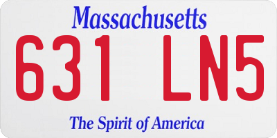 MA license plate 631LN5