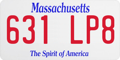 MA license plate 631LP8