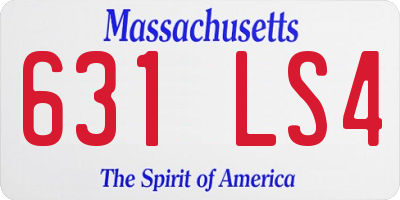 MA license plate 631LS4