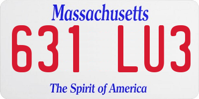 MA license plate 631LU3