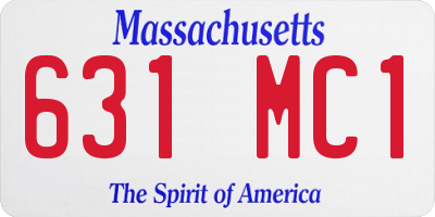 MA license plate 631MC1