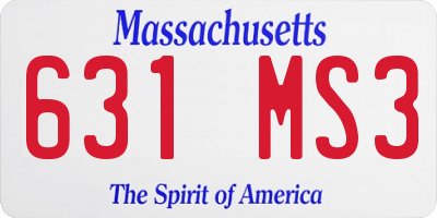 MA license plate 631MS3
