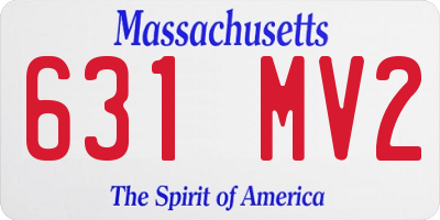 MA license plate 631MV2