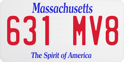 MA license plate 631MV8