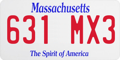 MA license plate 631MX3