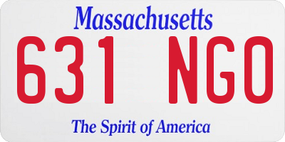 MA license plate 631NG0