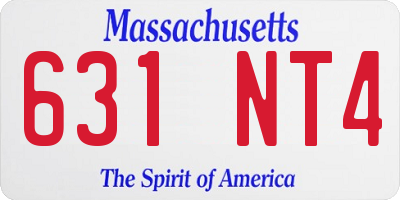 MA license plate 631NT4