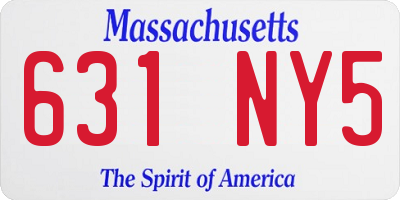 MA license plate 631NY5