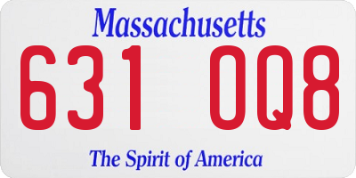 MA license plate 631OQ8