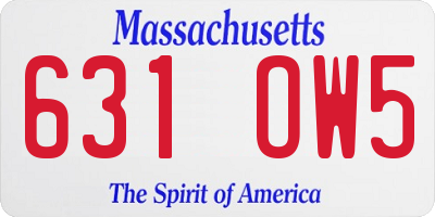 MA license plate 631OW5