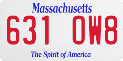 MA license plate 631OW8