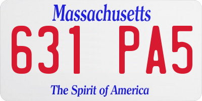 MA license plate 631PA5