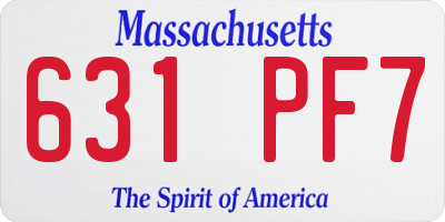 MA license plate 631PF7