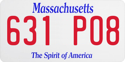 MA license plate 631PO8