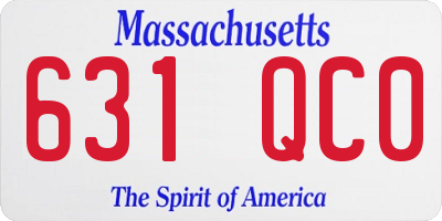 MA license plate 631QC0