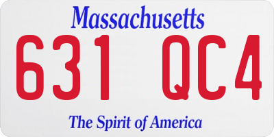 MA license plate 631QC4