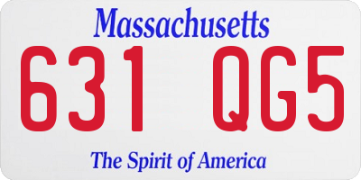 MA license plate 631QG5
