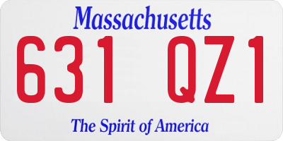 MA license plate 631QZ1