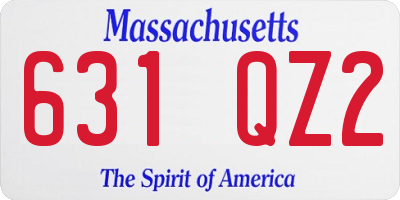 MA license plate 631QZ2