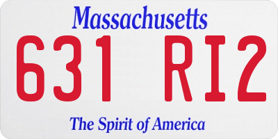 MA license plate 631RI2