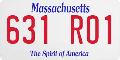 MA license plate 631RO1