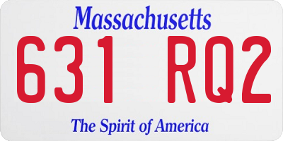 MA license plate 631RQ2