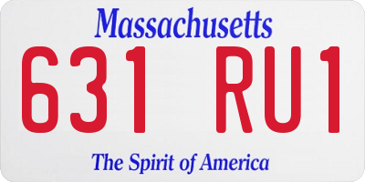 MA license plate 631RU1
