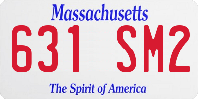 MA license plate 631SM2