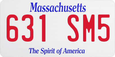 MA license plate 631SM5