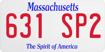 MA license plate 631SP2