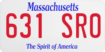 MA license plate 631SR0