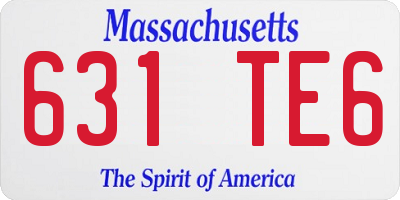 MA license plate 631TE6