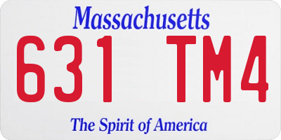 MA license plate 631TM4