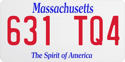 MA license plate 631TQ4