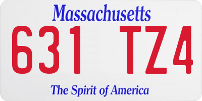 MA license plate 631TZ4