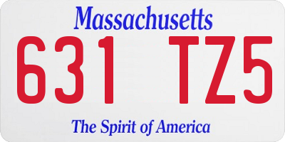 MA license plate 631TZ5