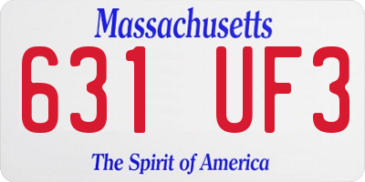 MA license plate 631UF3