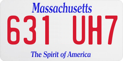 MA license plate 631UH7