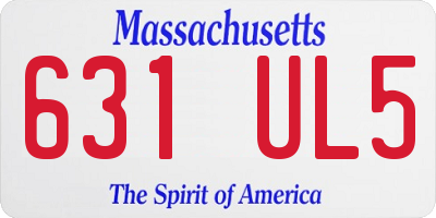 MA license plate 631UL5