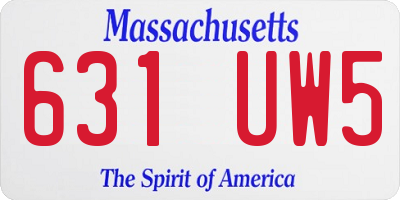 MA license plate 631UW5