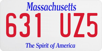 MA license plate 631UZ5