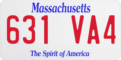 MA license plate 631VA4