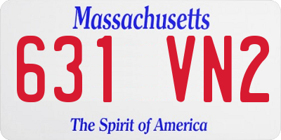 MA license plate 631VN2