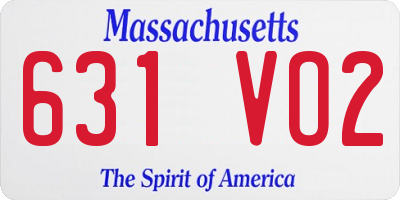 MA license plate 631VO2