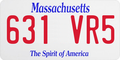 MA license plate 631VR5