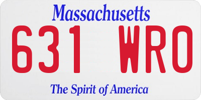 MA license plate 631WR0