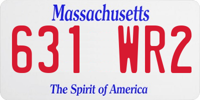 MA license plate 631WR2